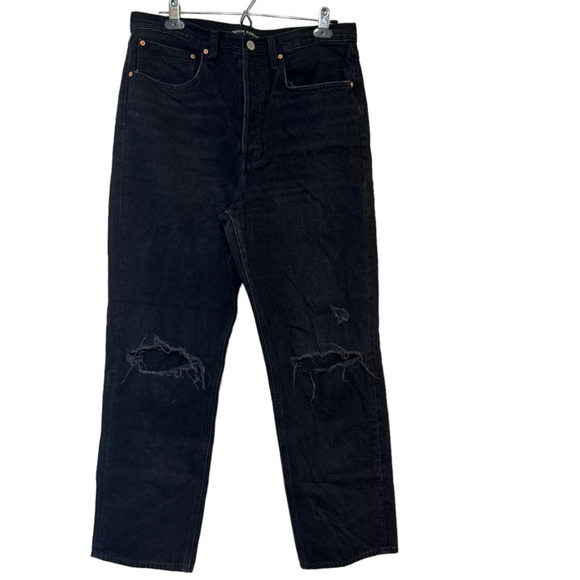 Denim Forum The Bonet High Rise Loose Jeans Women's 30 Black Button Fly - Picture 1 of 11